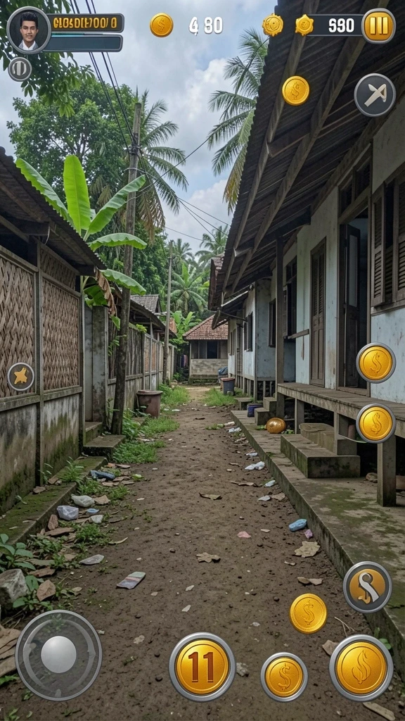 Gambaran aksi epik di dalam game.