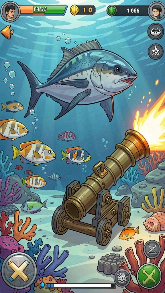 Gambar aksi karakter utama dalam pertempuran.