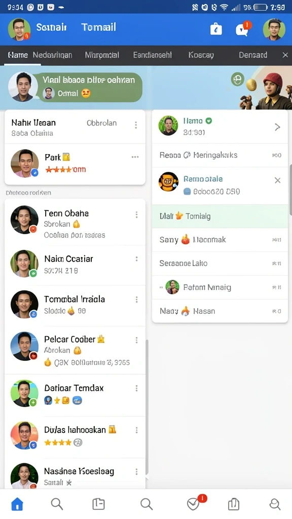 Screenshot kedua menunjukkan berbagai karakter yang bisa dipilih.